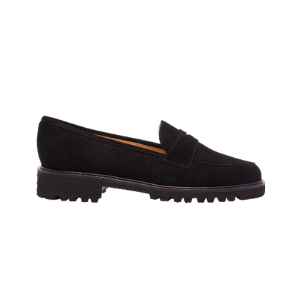 Ruskinds loafer, loafers til kvinder- sort ruskind