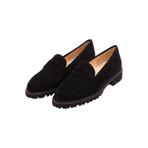 Ruskinds loafer, loafers til kvinder- sort ruskind