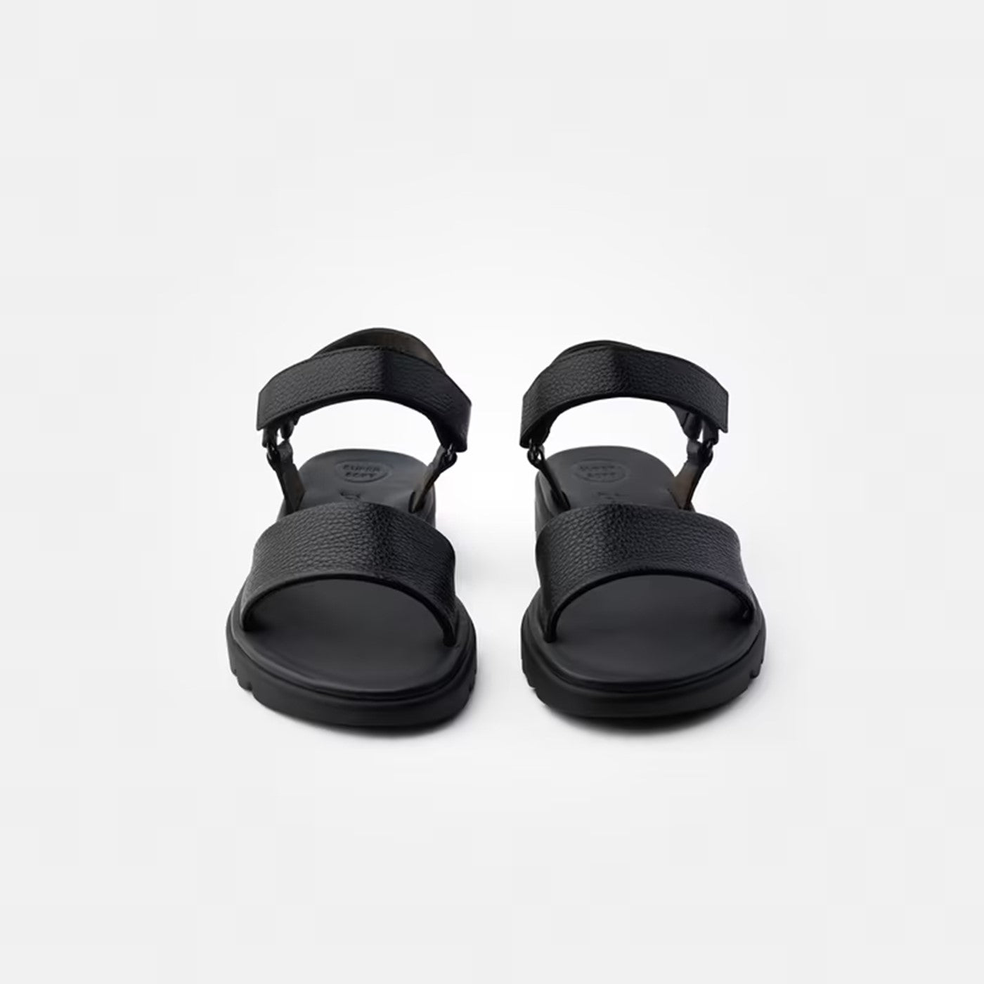 Easy grained Flade sandaler, kvinder, sort
