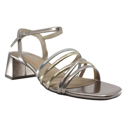 Sandaler med hæl, kvinder, metallic