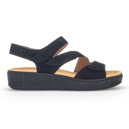 Flade sandaler, kvinder, sort nubuk