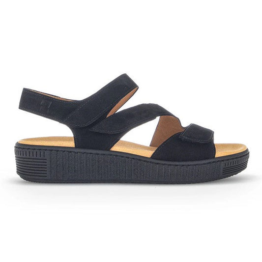 Flade sandaler, kvinder, sort nubuk