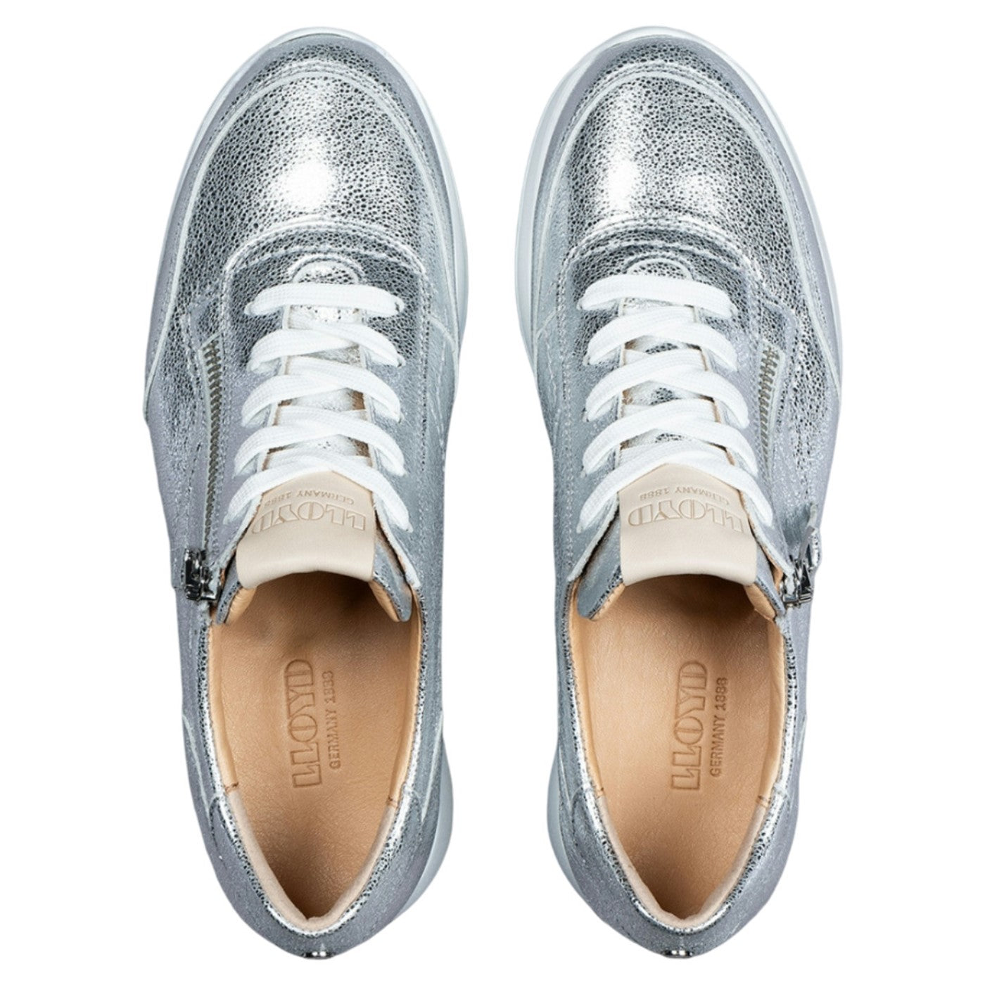 Sneakers, kvinder, sølv / natur