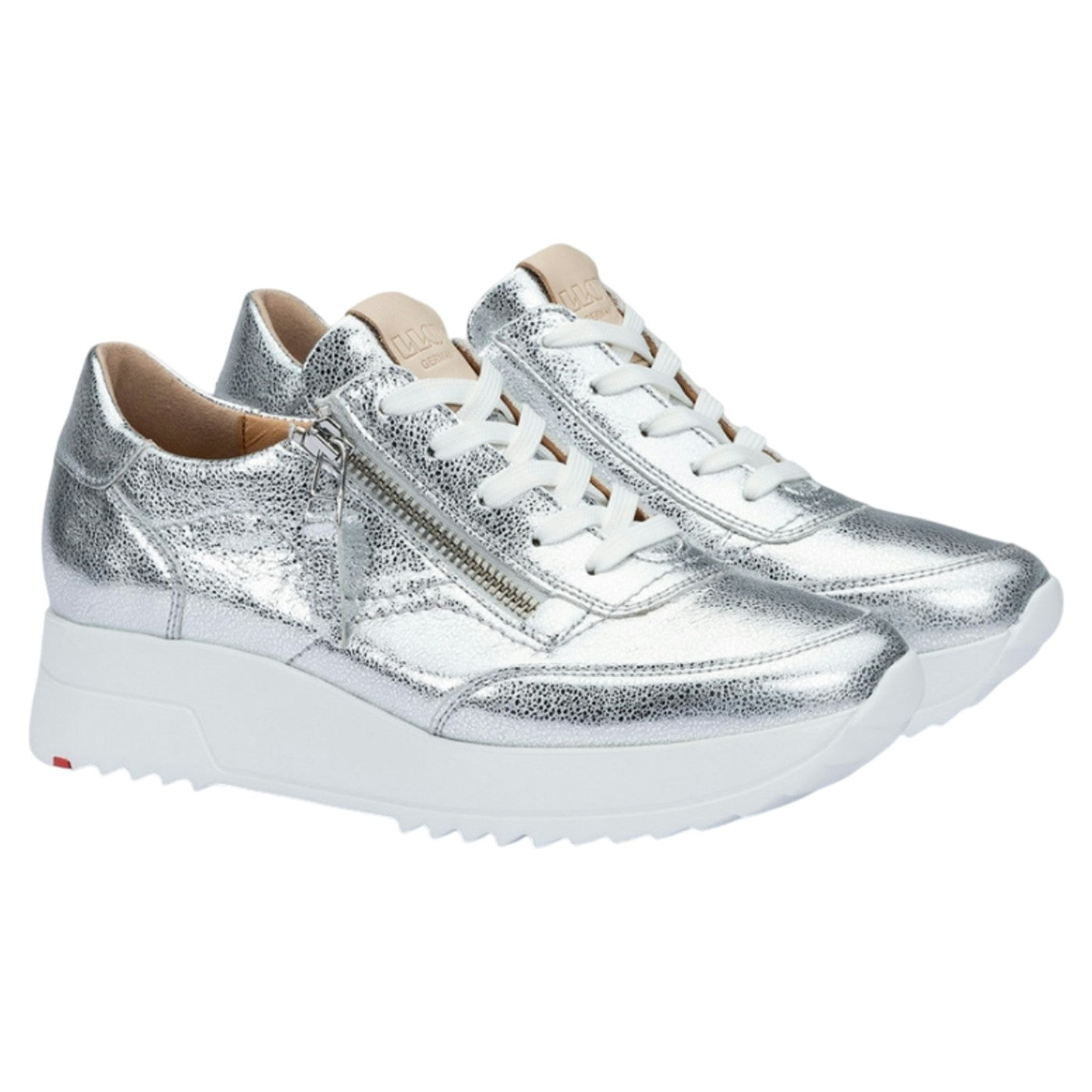 Sneakers, kvinder, sølv / natur