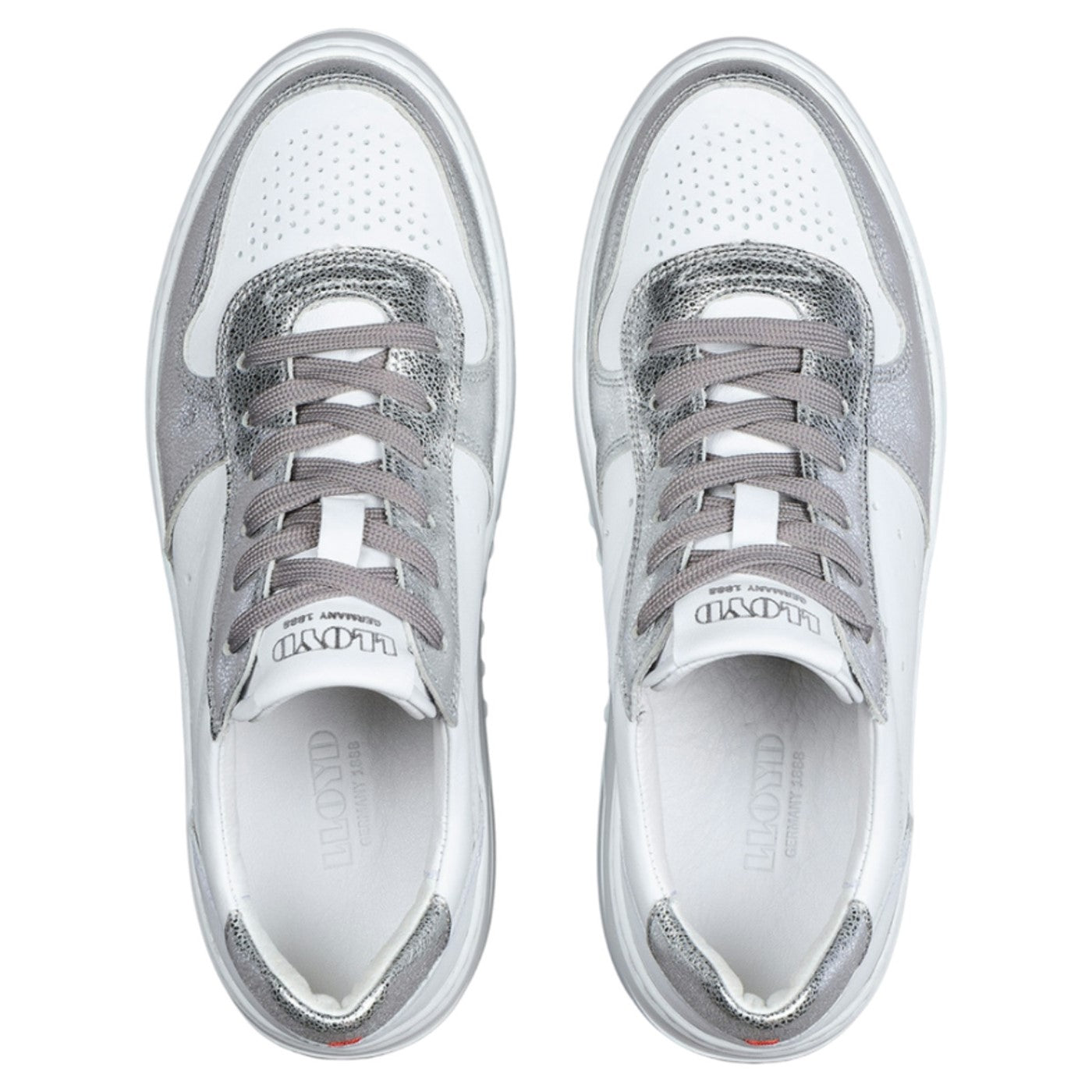 Sneakers, kvinder, sølv / hvid