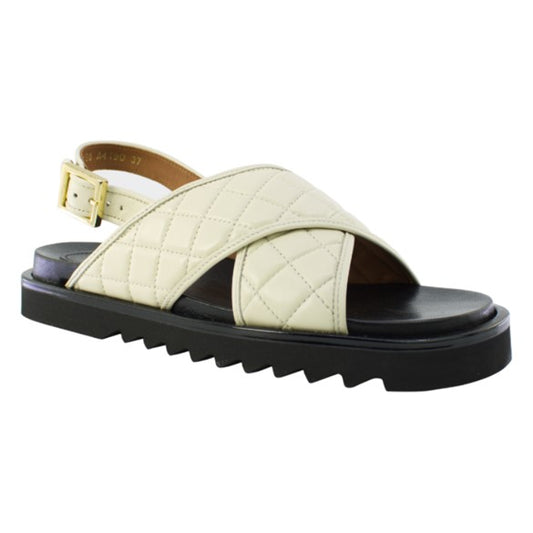Flade sandaler, kvinder, råhvid