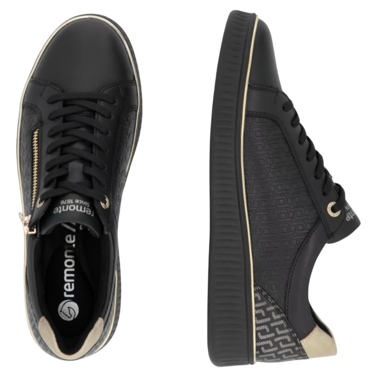 Sneakers, kvinder, sort / guld