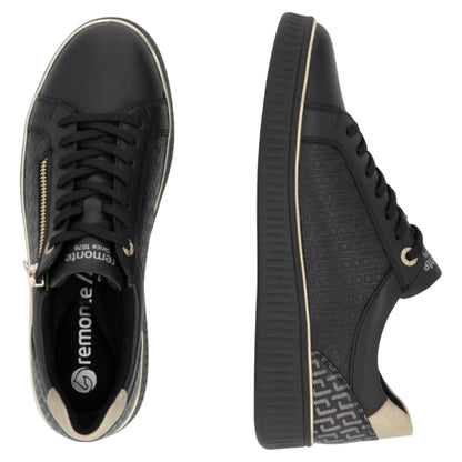 Sneakers, kvinder, sort / guld