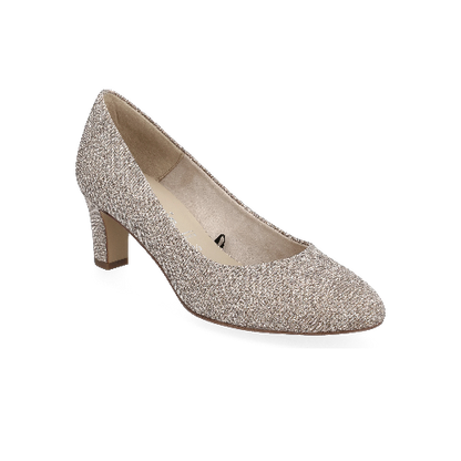 Sko med hæl, kvinder, silver glam