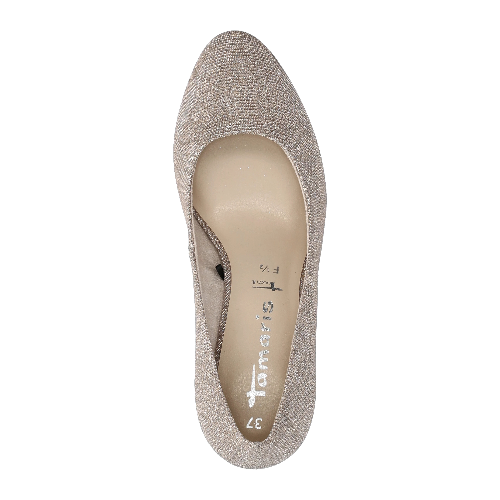 Sko med hæl, kvinder, silver glam