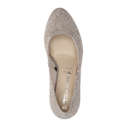 Sko med hæl, kvinder, silver glam