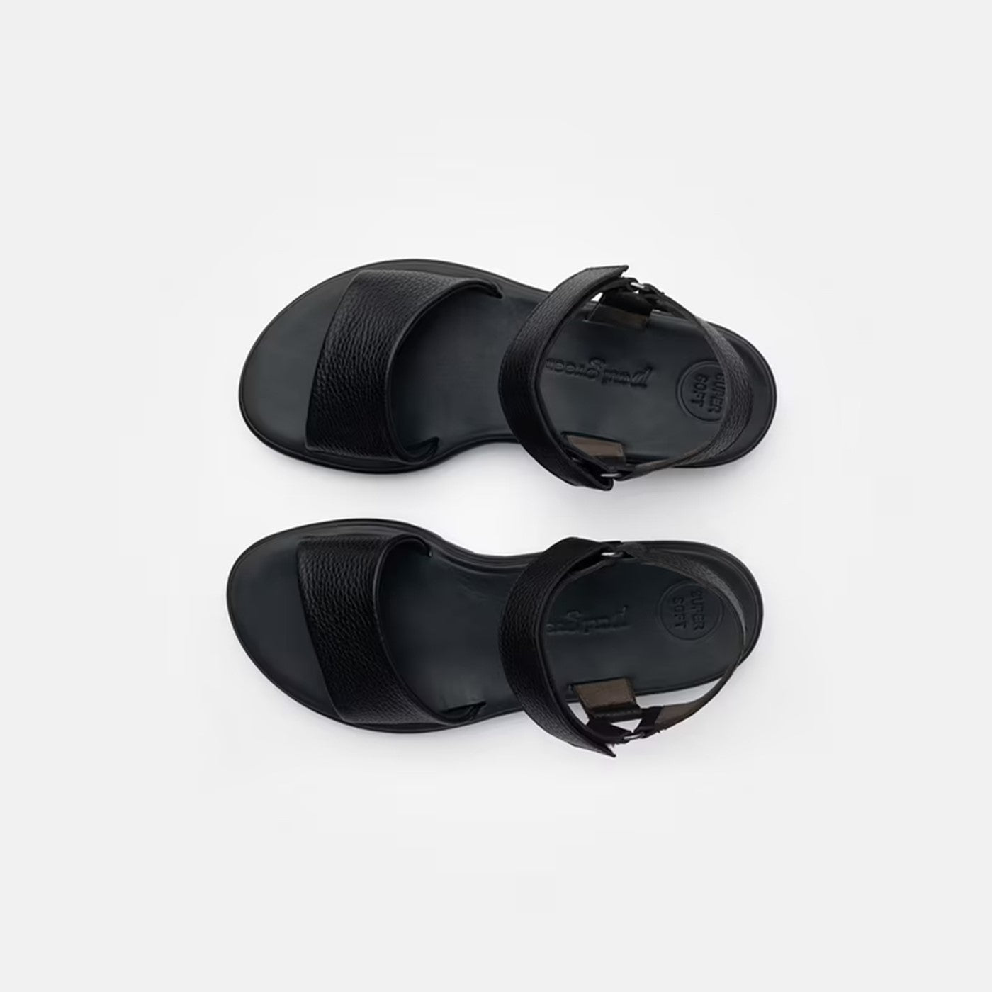 Easy grained Flade sandaler, kvinder, sort